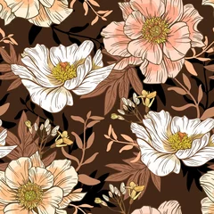 Badkamer foto achterwand Floral graphic seamless vector illustration. © Anna