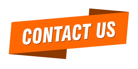 contact us banner template. contact us ribbon label sign