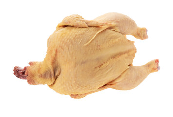 isolated raw whole chicken carcasses with clipping-path
