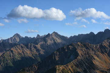 High tops of Polish Tatra Mountains National Park in Zakopane Poland