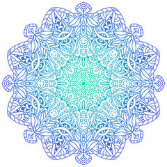 Vector round abstract circle. Mandala style. Decorative element, colored circular design element.