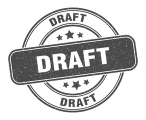 draft stamp. draft label. round grunge sign
