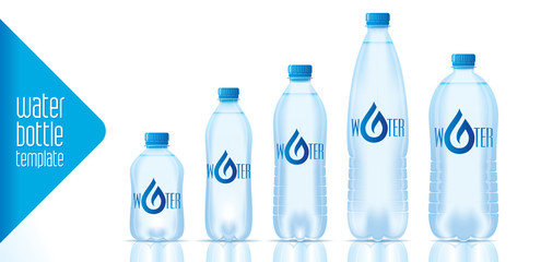 Water bottle template vector and ready label design