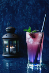 berry drink with ice
