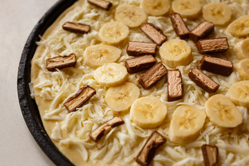 Sweet dessert pizza 