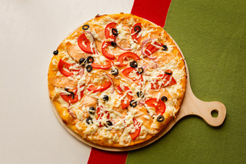 Italian traditional hot pizza