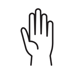 Stop hand icon in outline style. Vector