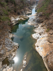 鬼怒川上流部。鬼怒川温泉付近で撮影。