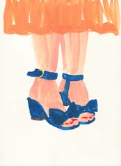 shoes. fashion sketch. watercolor illustration © Anna Ismagilova