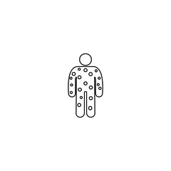 Immunity system icon. Human immune system protection. Virus and bacteria illustration. Line icon design for health care and medical concept.