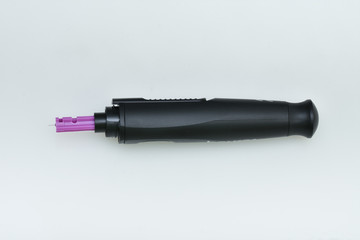 Fototapeta premium white Lancet pen on white background. Diabetes concept