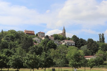 Fototapeta na wymiar Vue générale du village de Grenay - Village de Grenay - Département Isère - France