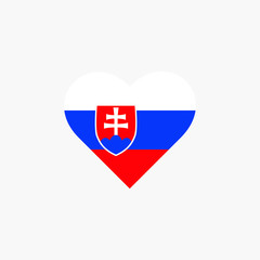 Slovakia country heart flag graphic element Illustration template design
