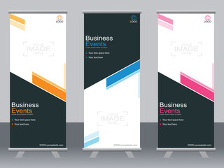 Business banner roll up set,standee banner template,Modern banner.