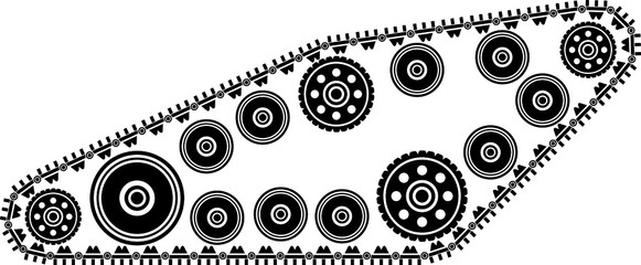 Collection tank and tractor tracks, seamless texture and brush to create