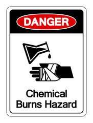 Danger Chemical Burns Hazard Symbol Sign ,Vector Illustration, Isolate On White Background Label. EPS10