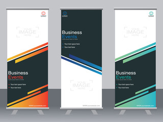 Business banner roll up set,standee banner template,Modern banner.