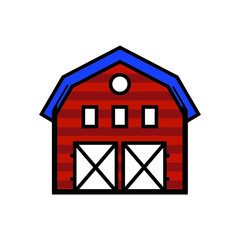 Cow shed vector simple design