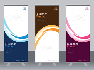 Business banner roll up set,standee banner template,Modern banner.