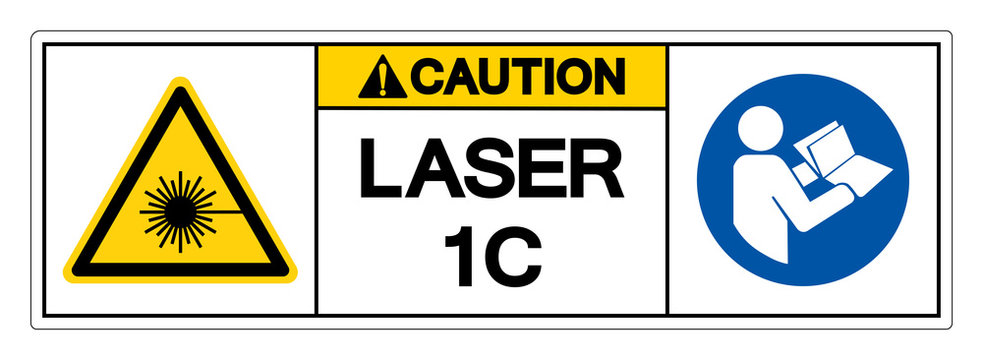 Caution Laser 1C Symbol Sign ,Vector Illustration, Isolate On White Background Label. EPS10