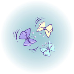 butterflies in the stomach.  description of mood.  vector image.