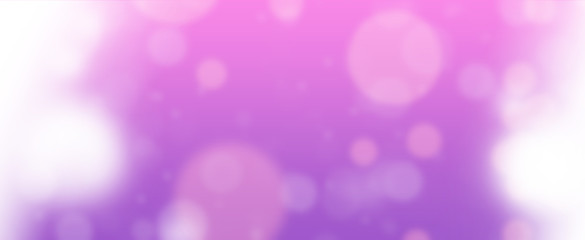 Glowing pink and purple circles.  Spring concept. Blurred bokeh circles.  Website banner.  Celebration.  Christmas.