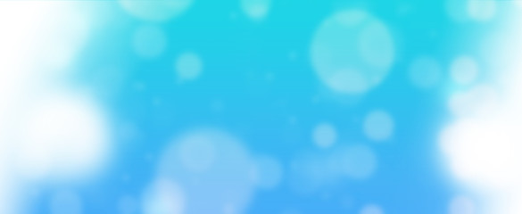 Glowing blue circles.  Spring concept. Blurred bokeh circles.  Website banner.  Celebration.  Christmas.