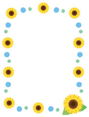 ひまわり　フレーム　枠　縦