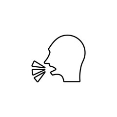 Coughing icon in line style. Modern medical and illness sign. Sore throat sign.