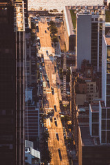 Straße in New York im Sonnenuntergang