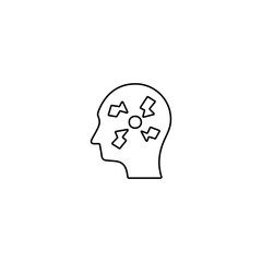 Headache icon. Sickness, illness sign. Line icon design for health care and medical concept.
