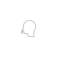 Runny nose icon. Virus infection, flu sign. Disease, illness symbol. Line icon design for medical and health care concept.