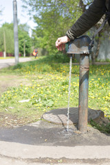 water column, rustic well, well on the street

