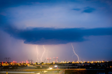 lightning over the city