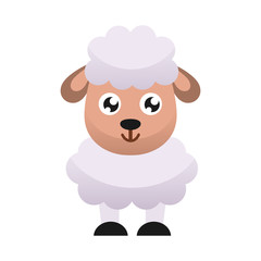 Cute little sheep. Flat design.