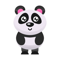 Cute panda bear vector illustration. Flat design.