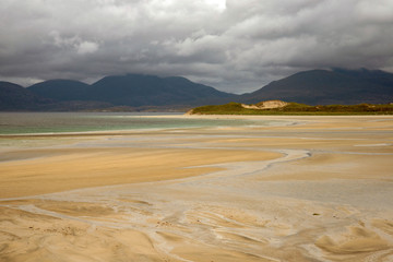 Seilabost pure sand on a flat light day in the Outer Hebrides