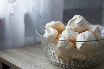 Delicious sweet vanilla bizet in the crystal plate