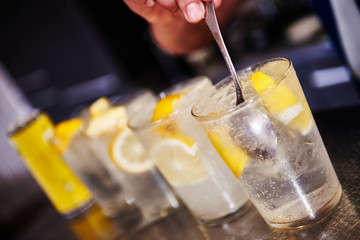 Lime and bubbles in a gin and tonic