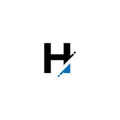 Obraz premium Vector modern alphabet letter H, Glitch style logo design template