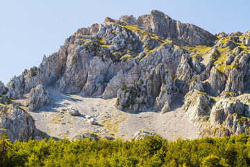 Mountainous and rocky landscape of the Pyrenees