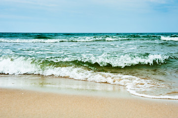 Waves of the Baltic Sea. Early autumn