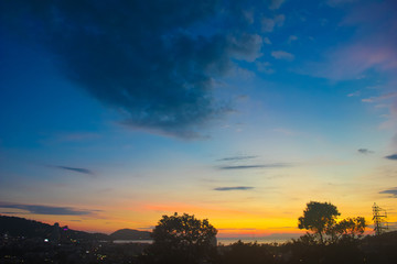 sunset in the mountains