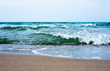 Cold Baltic Sea. Early autumn