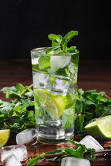 mojito cocktail with mint and lime