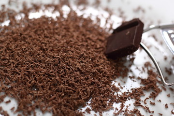 Grated Chocolate on Plate