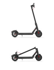 Electric scooter on white background, including clipping path