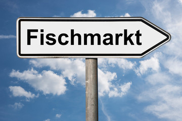 Fototapeta premium Wegweiser Fischmarkt