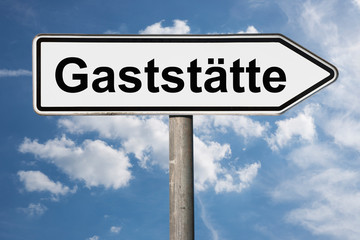 Fototapeta premium Wegweiser Gaststätte