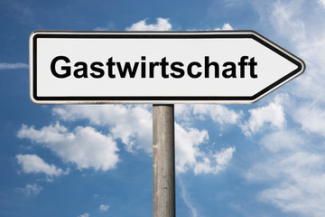 Fototapeta premium Wegweiser Gastwirtschaft